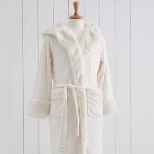 Ivory Alpaca Faux Fur Robe